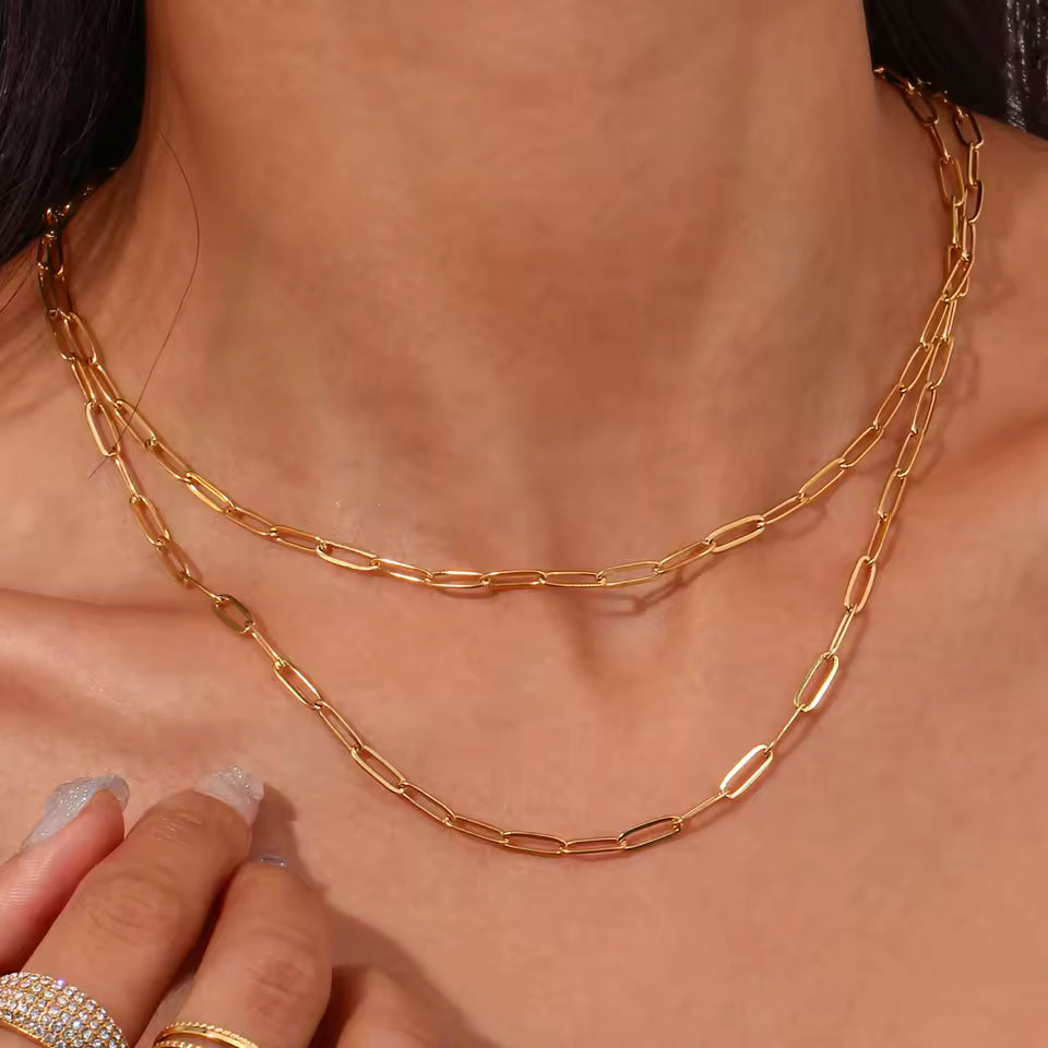 Fiadh Gold Paperchain Necklace worn