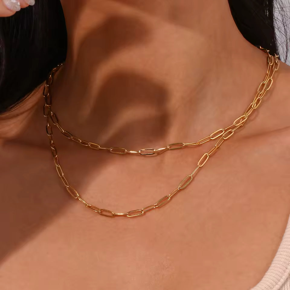 Fiadh Gold Paperchain Necklace worn