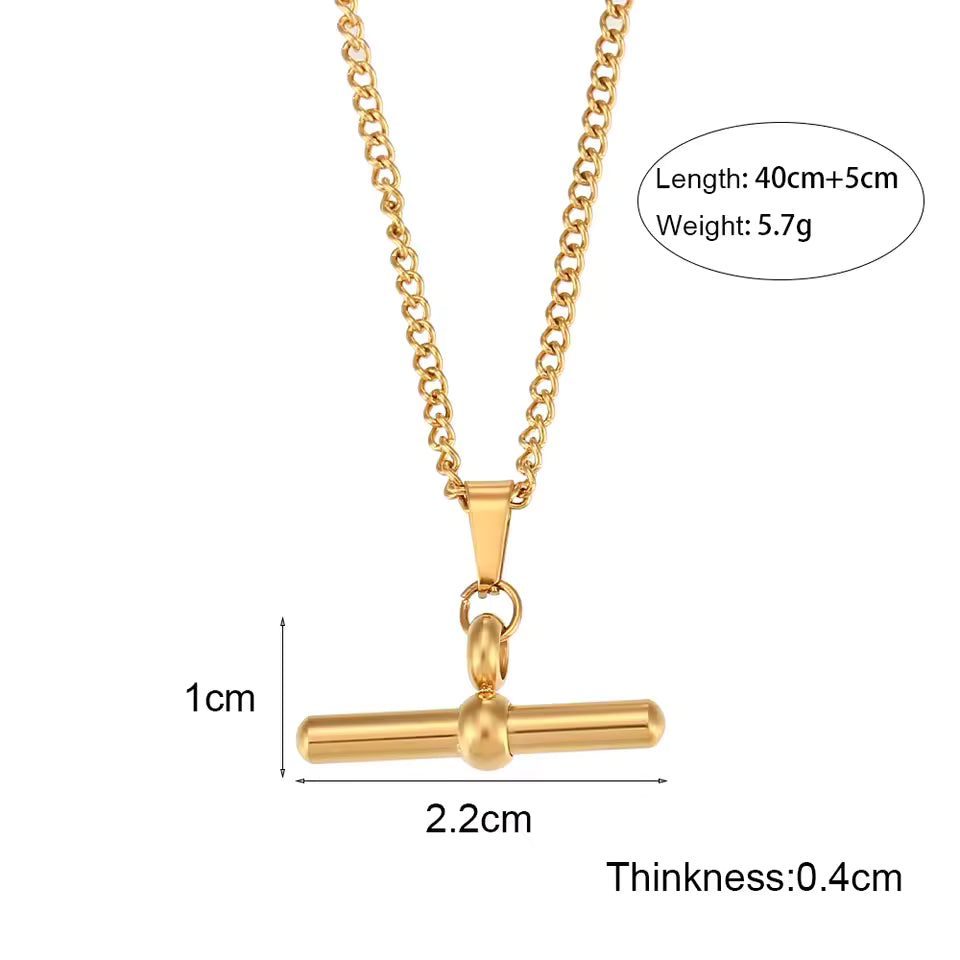 Gold T Bar Set White Background