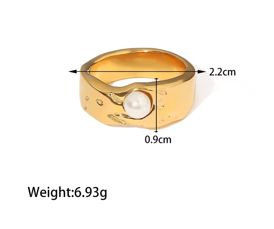 Pearl Gold ring Dimensions
