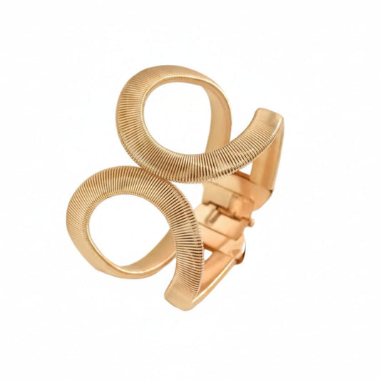 Gold cuff bracelet  on a white background