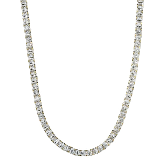 Diamond necklace on a white background
