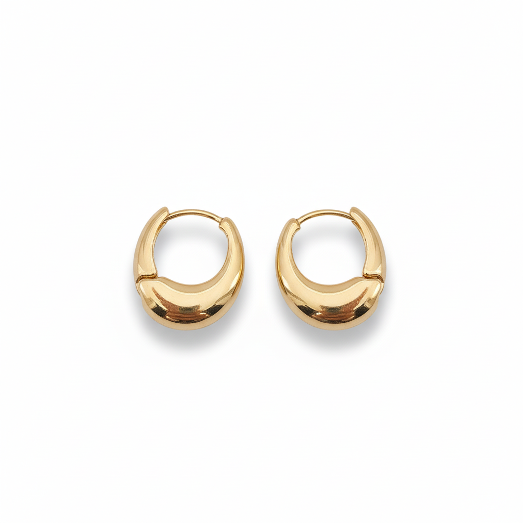 Chunky Gold Hoops - White Background Attempt
