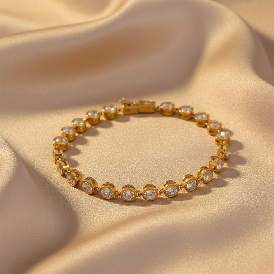 Sienna Bracelet on Silk Fabric